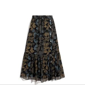 Coach chiffon swirl midi skirt